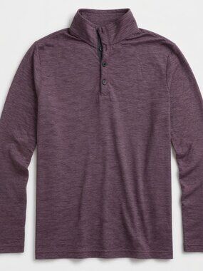 Banana Republic Quarter Zip Lightweight Cotton Sweater - Maroon - Men's Medium